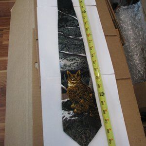 100% silk men's tie "Early Nester" Great Horned Owl 7